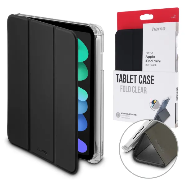 Hama ETUI FOLD CLEAR Z MIEJSCEM NA RYSIK iPad MINI 8.3" 7 gen 2024 CZARNE