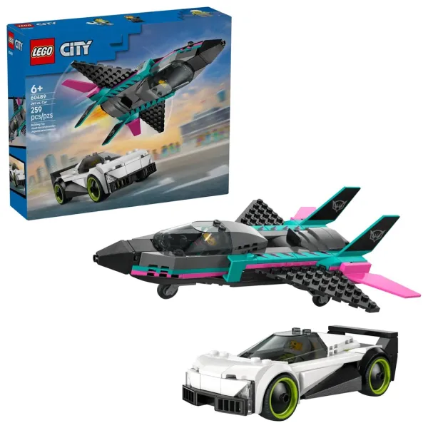 Klocki LEGO City 60489 - Odrzutowiec kontra samochód