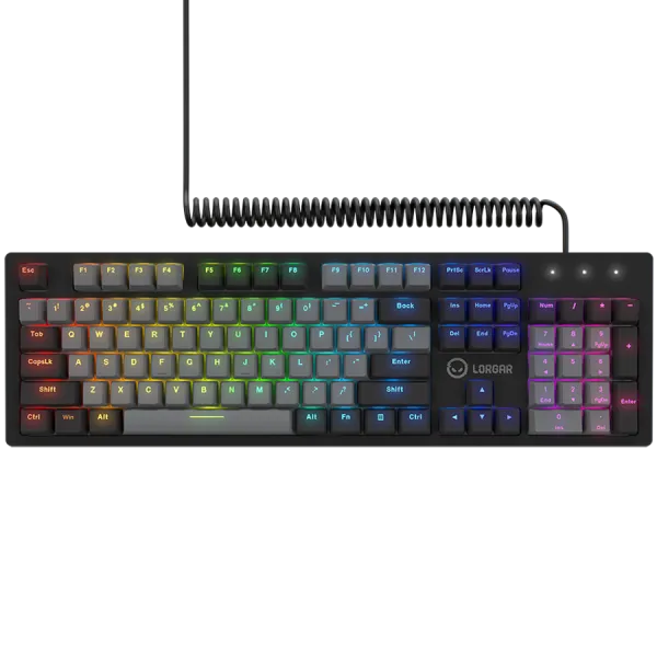 LORGAR Klawiatura Gamingowa Azar 514, Przewodowa, RGB, Czarna