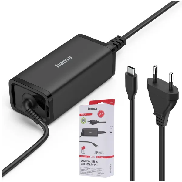 Hama Zasilacz Uniwersalny GaN ładowarka do laptopa tableta USB-C 100W