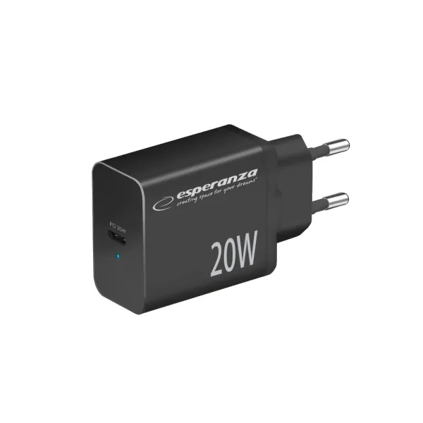 ESPERANZA ŁADOWARKA SIECIOWA 20W USB-C PD EZC104K