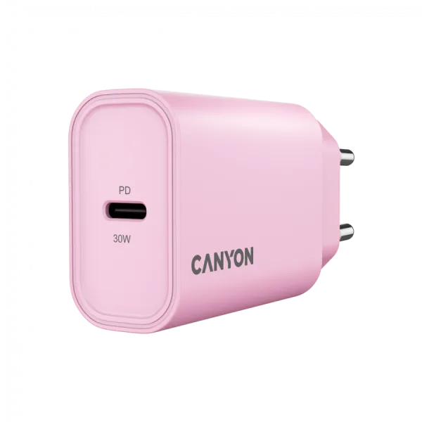 CANYON Ładowarka sieciowa OnCharge 30CL 30W 1xPD EU Różowa