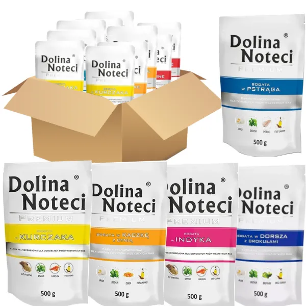 Mokra karma dla psa Saszetka DOLINA NOTECI PREMIUM Mix 5 Smaków 30x500g