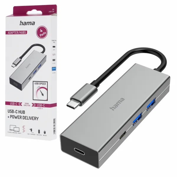 Hama adapter HUB USB-C 4 PORTY 2X USB-A, 2X USB-C USB 3.2 GEN1 5Gbit/s