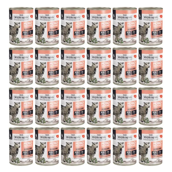 Wiejska Zagroda mokra karma dla Psa szczeniąt jagnięcina mono 24x400g