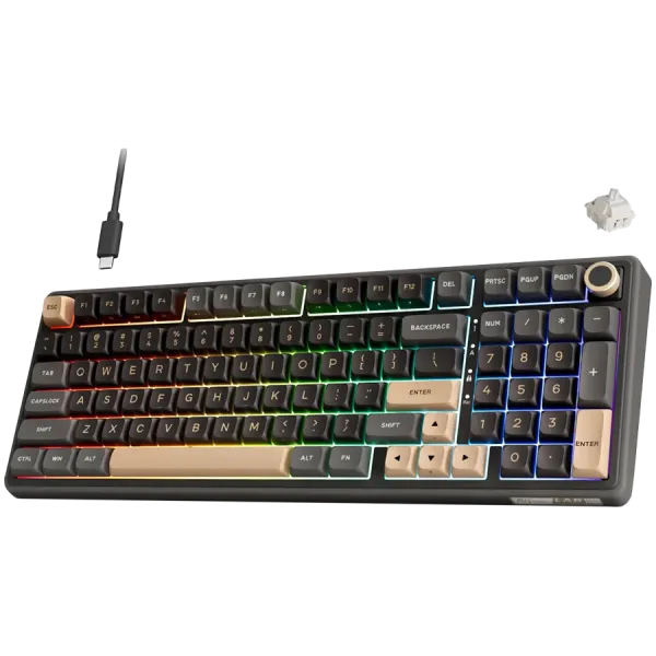 ROYAL KLUDGE RK R98Pro Phantom Gaming Keyboard Beige switch