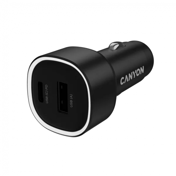 CANYON Ładowarka samochodowa OnDrive 85 PD 85W USB-A+USB-C czarna