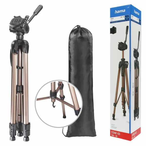 Hama statyw tripod star 63 foto z torbą regulowany aluminium szybkozłączka
