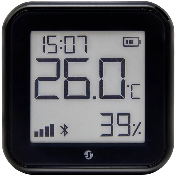 SHELLY H&T Gen 3 Matte Black Wyświetlacz z czujnikiem temperatury i wilgotności czarny