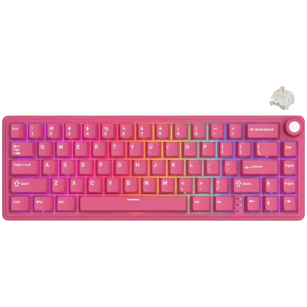 ROYAL KLUDGE R65 Berry Red Gaming Keyboard Beige Switch