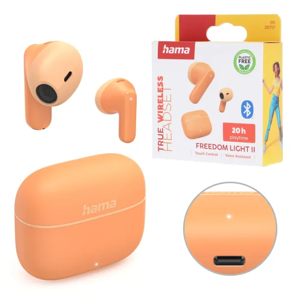 Słuchawki douszne bezprzewodowe Hama Freedom light II true wireless