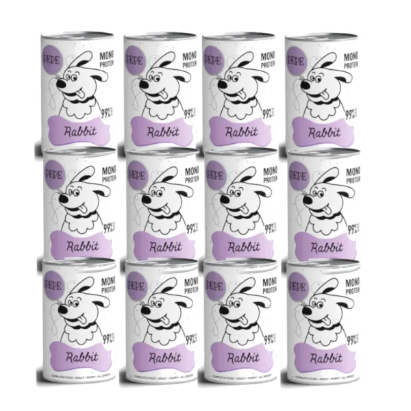 Mokra karma dla psa Paka Zwierzaka Pepe Rabbit 99% królik 12x400g