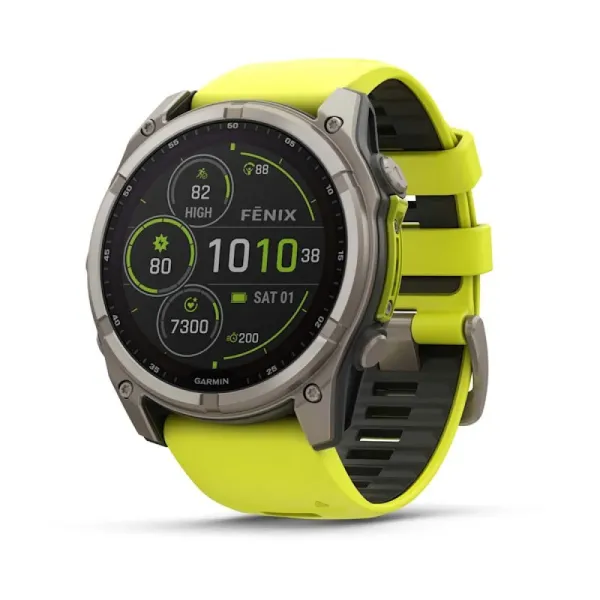 Zegarek Garmin Fenix 8 Solar Sapphire Titanium Amp Yellow/Graphite