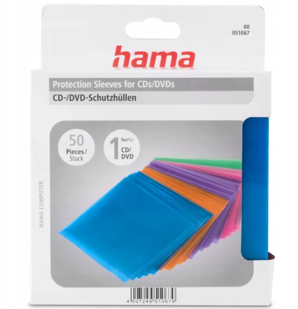 Hama KOLOROWE KOPERTY DO CD POLIPROP.50 SZT.