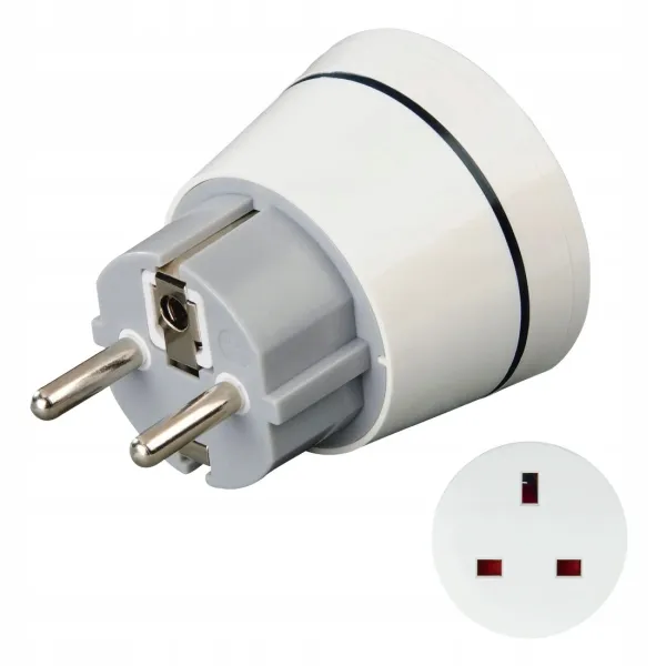 Adapter Sieciowy Podróżny Hama Angielska wtyczka UK-EU Biały