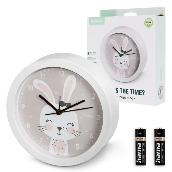 Hama zegar budzik dziecięcy dla dzieci MAUI LOVELY BUNNY królik alarm cichy