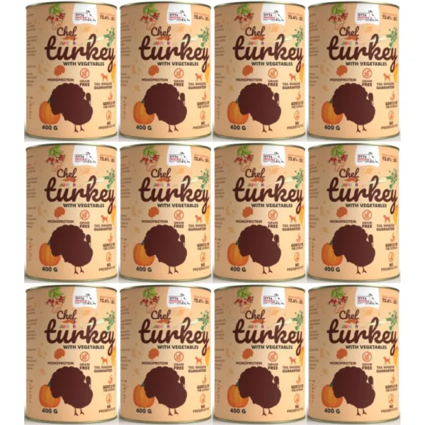 Mokra karma dla psa SYTA MICHA indyk z warzywami junior 12x400g