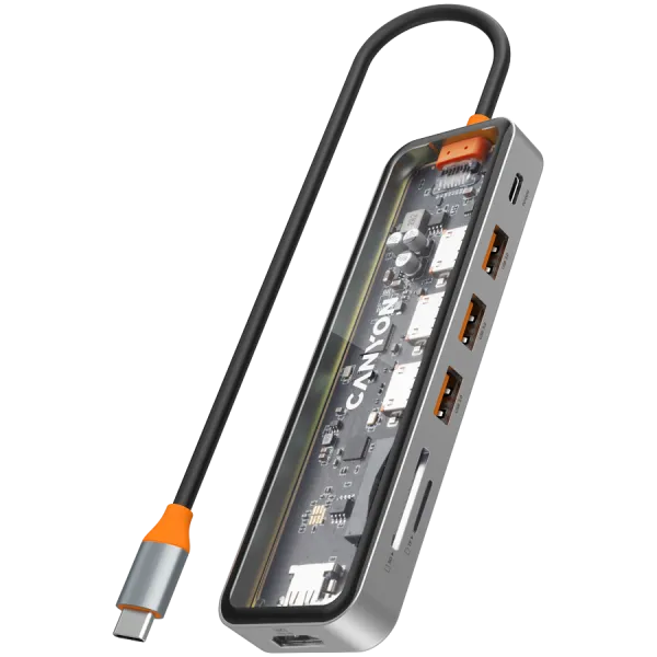 CANYON HUB DS-13 7 w 1 4k USB-C Transparentny
