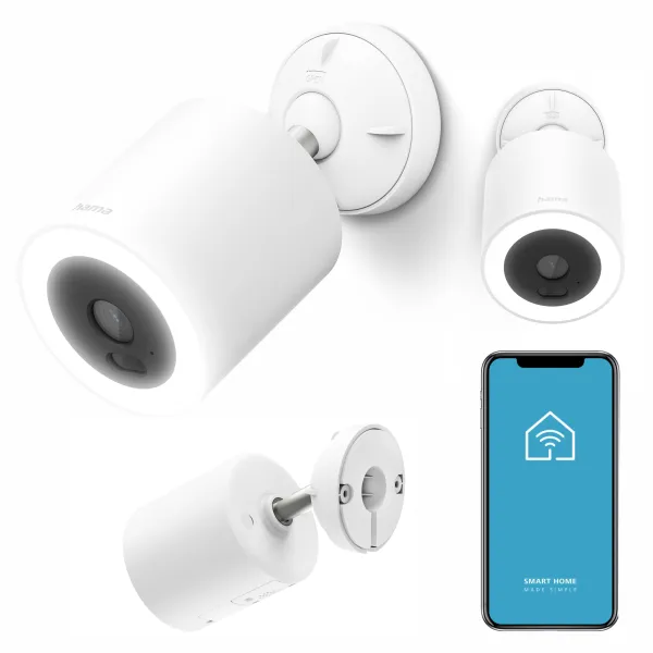 HAMA KAMERA ZEWNĘTRZNA SMART IP65 DO MONITORINGU WIFI WBUDOWANY REFLELKTOR