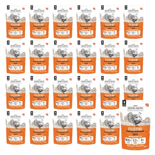 WIEJSKA ZAGRODA Fileciki Monoproteinowe Indyk - mokra karma dla kota - 24x85g