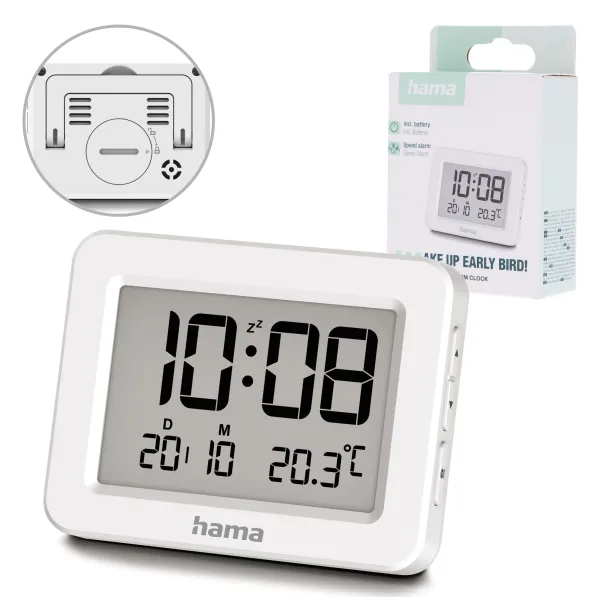 Hama budzik zegar elektroniczny KOS alarm funkcja kalendarza