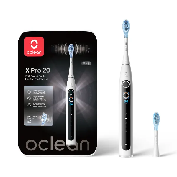 Szczoteczka soniczna do zębów OCLEAN X Pro 20 Biała 2 końcówki