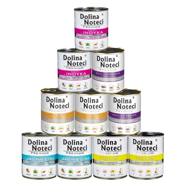 Mokra karma dla psa DOLINA NOTECI Premium MIX smaków 10x800g