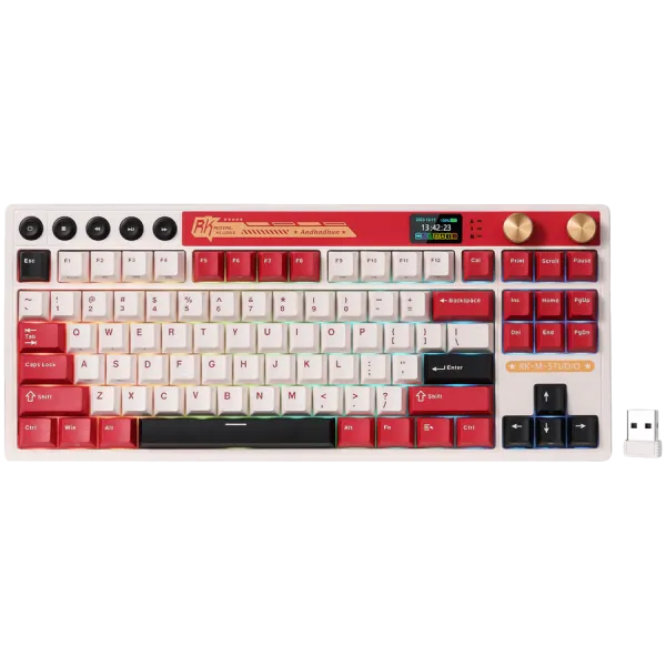 ROYAL KLUDGE RK M87 Famicom Gaming Keyboard Cream switch