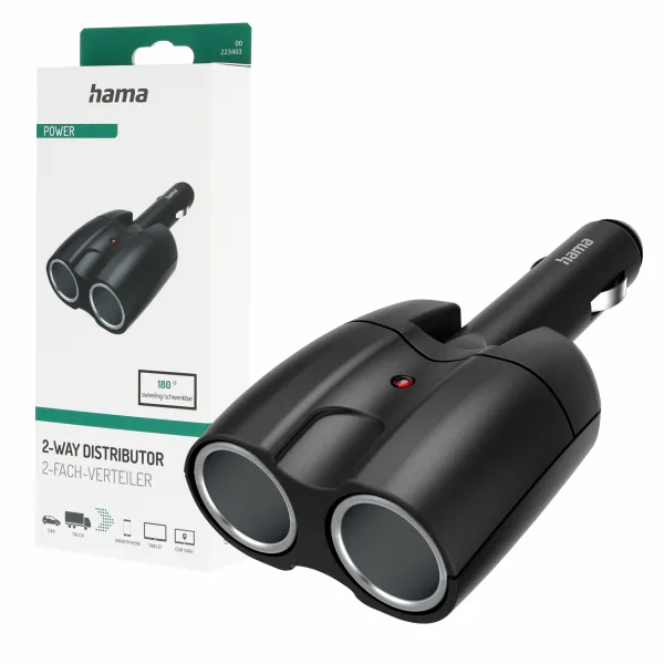 Hama Rozdzielacz gniazda zapalniczki samochodowej 21mm rozgałęźnik 12V