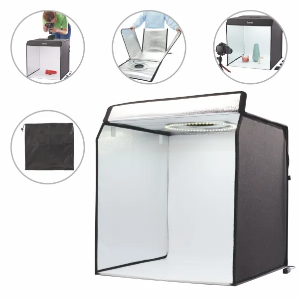 Hama przenośne MINI STUDIO FOTOGRAFICZNE 50x50 cm tło namiot do zdjęć LED
