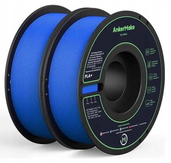 Filament PLA+ AnkerMake, Włókno drukujące 3D, 1.75mm, 2kg, Niebieski