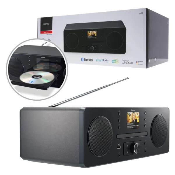 Hama - radio cyfrowe DAB+/Internet/CD/Bluetooth RX/App, czarne