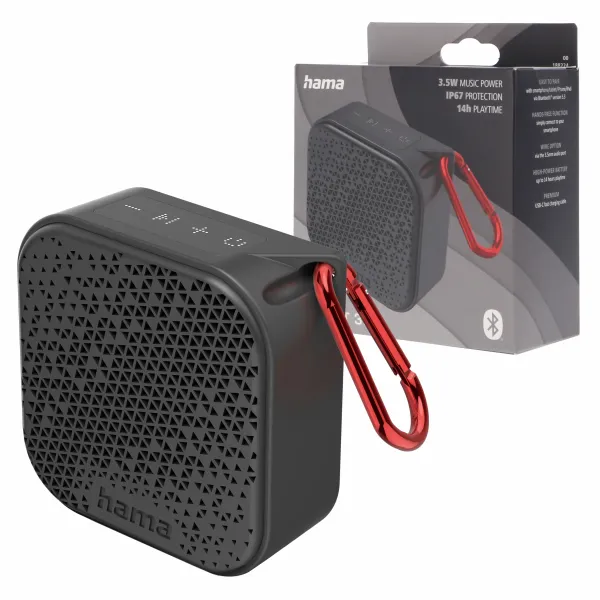 Głośnik mobilny Hama Pocket Bluetooth czarny kompaktowy Wodoodporny mały