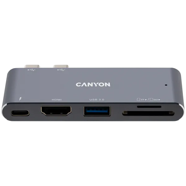 CANYON HUB DS-5 5 w 1 Thunderbolt 3 4k Szary