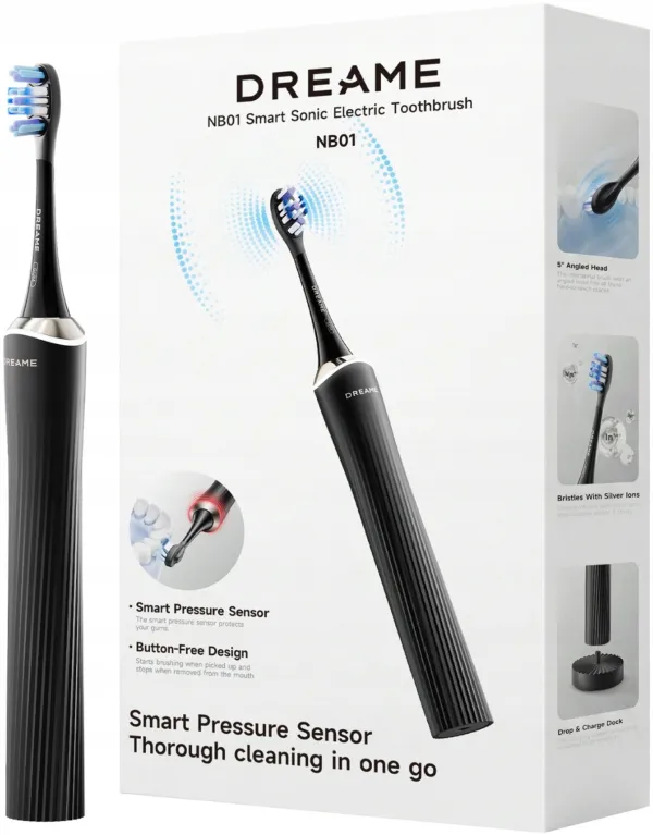 SZCZOTECZKA SONICZNA DREAME NB01 ELEKTRYCZNA CZUJNIK NACISKU LED 6 KOŃCÓWEK