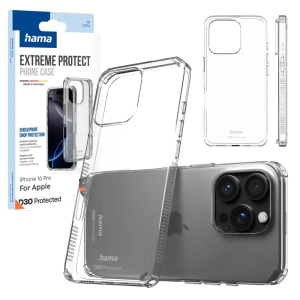 Etui na telefon Hama Extreme Protect do Apple iPhone 16 Pro przezroczyste
