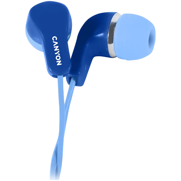 CANYON Słuchawki dokanałowe EPM-02 Mic Mini-Jack Niebieskie