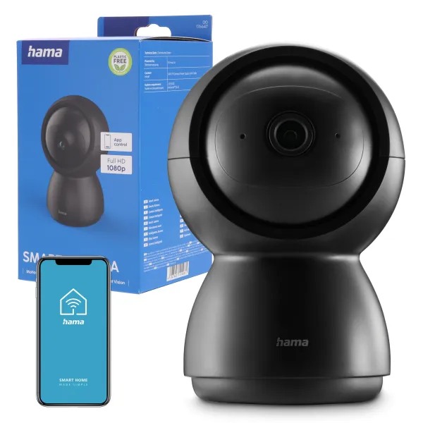 HAMA obrotowa kamera SMART wewnętrzna WIFI czujnik ruchu noktowizor FULL HD