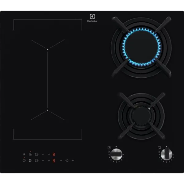 Płyta indukcyjno-gazowa ELECTROLUX KDI641723K 60 cm | 2 pola indukcyjne + 2 palniki | PowerBoost | zapłon elektryczny | czarny