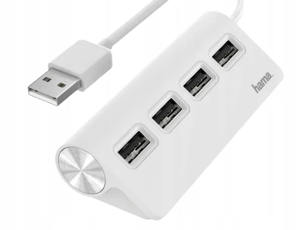 Hama Hub USB rozdzielacz rozgałęźnik 4 Porty USB 2.0, 480 Mbit/S