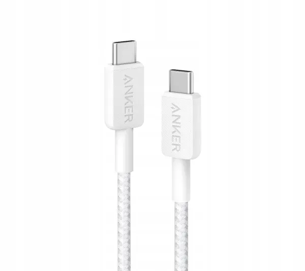 Kabel Anker USB-C do USB-C 1.8m 60W Szybkie Ładowanie PD Mocny Nylon Biały