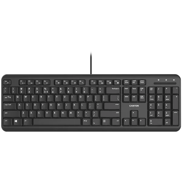 CANYON Klawiatura HKB-20 EN Velvet Przewodowa Czarna