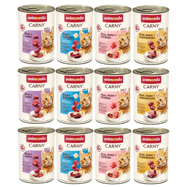 ANIMONDA Carny Adult mix smaków puszka zestaw mokra karma dla kota12x400g