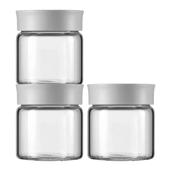 BUYDEEM Szklane słoiczki 200ml z nakrętką wze Nordic Grey, CS1001
