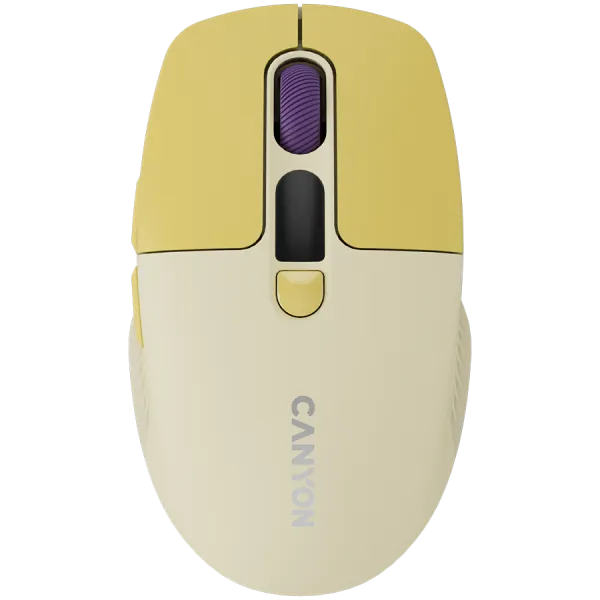 CANYON Mysz bezprzewodowa MW-26 LCD Cicha Dwa Tryby Żóta