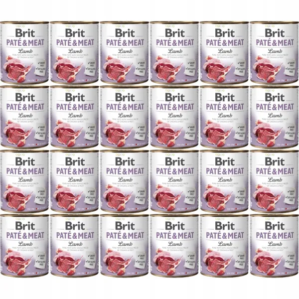 BRIT Paté & Meat Lamb - mokra karma dla psa - 24x800g