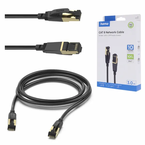 Kabel sieciowy Hama RJ45 Cat 8 S/FTP 3 m do Internetu