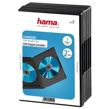 Hama PUDEŁKO PODWÓJNE DVD CZARNE -5PAK