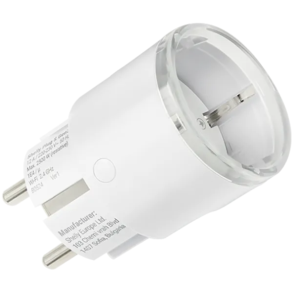 SHELLY Plug S Gen3 White Inteligentne gniazdko wewnętrzne białe