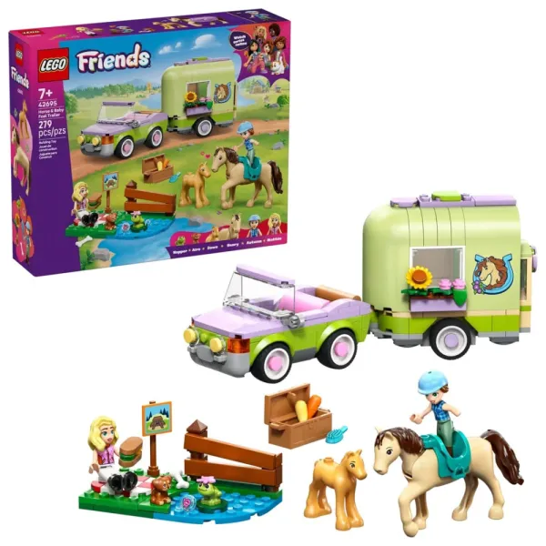 Klocki LEGO Friends 42695 - Przyczepa z koniem i źrebaczkiem